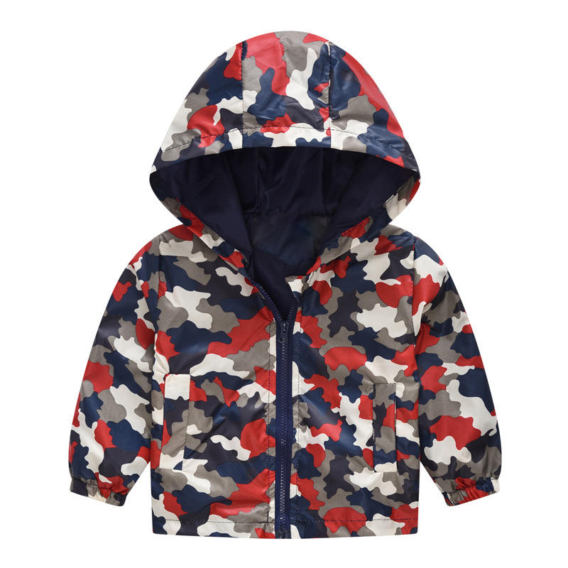 Boys Girls Cartoon Print Zip Lightweight Jacket Hooded Coats Casual Windbreaker-20