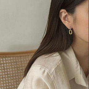 Mini Twisted Rope Two Tone Hoop Earrings for Women