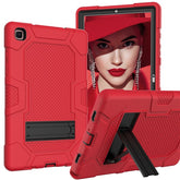 B3 Robot Tablet Case Silicone Shockproof Protective Stand Cover For Samsung Galaxy Tab A7 10.4 T500/T505/T507/T505N(2020)-Red&Black