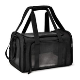 Pet Travel Bag for Small Medium Cats Dogs Puppies Soft Sided Collapsible Puppy Carrier-Black