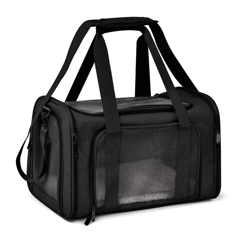 Pet Travel Bag for Small Medium Cats Dogs Puppies Soft Sided Collapsible Puppy Carrier-Black