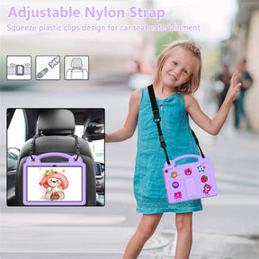 Strawberry Tablet Case With Holder Shoulder Strap for ONN 10.1 Inch 2022 Gen3-LightPurple