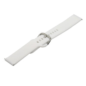 Soft Silicone Silver Square buckle Watch Band For Samsung Galaxy Watch 42/46mm Gear S3 Frontier/Classic(White)