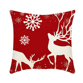 4Pcs 18x18 inch Christmas Throw Pillow Covers Square Cushion Cover for Sofa Decorative-D