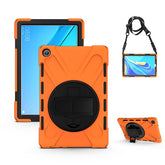 OnePiece Tablet Case Anti-fall Protective Cover Bulit-in Kickstand/Hand+Neck Strap For Huawei MatePad Pro 5G 10.8inch 2020-Orange