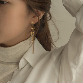 Asymmetry Earrings U Shape Pin Style Drop Detachable For Women Girls