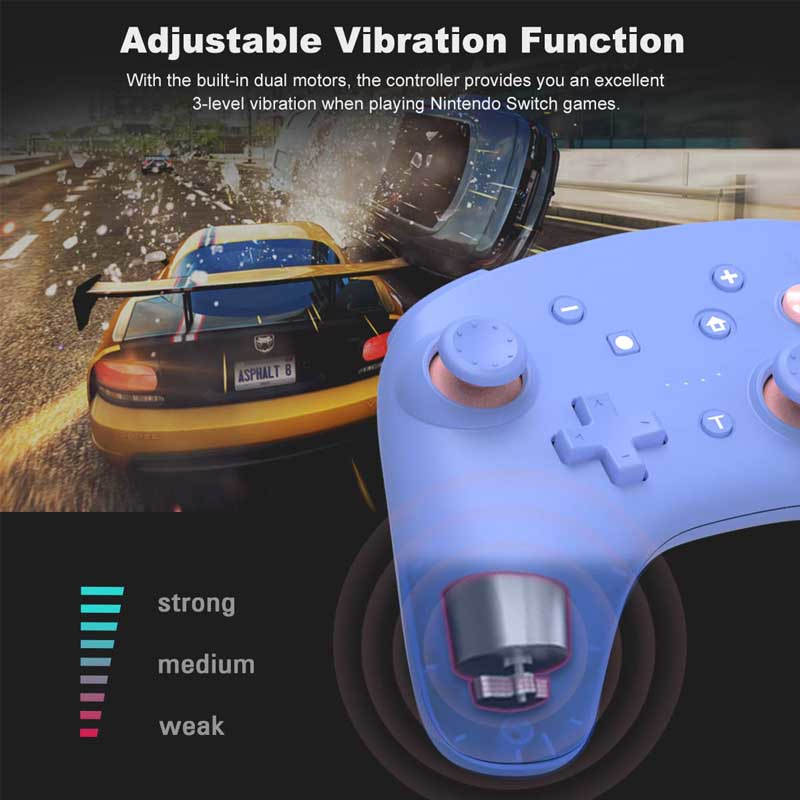 Wireless Controller with Turbo Wake-up Motion Vibratio for Nintendo Switch/Switch Lite/OLED-Blue