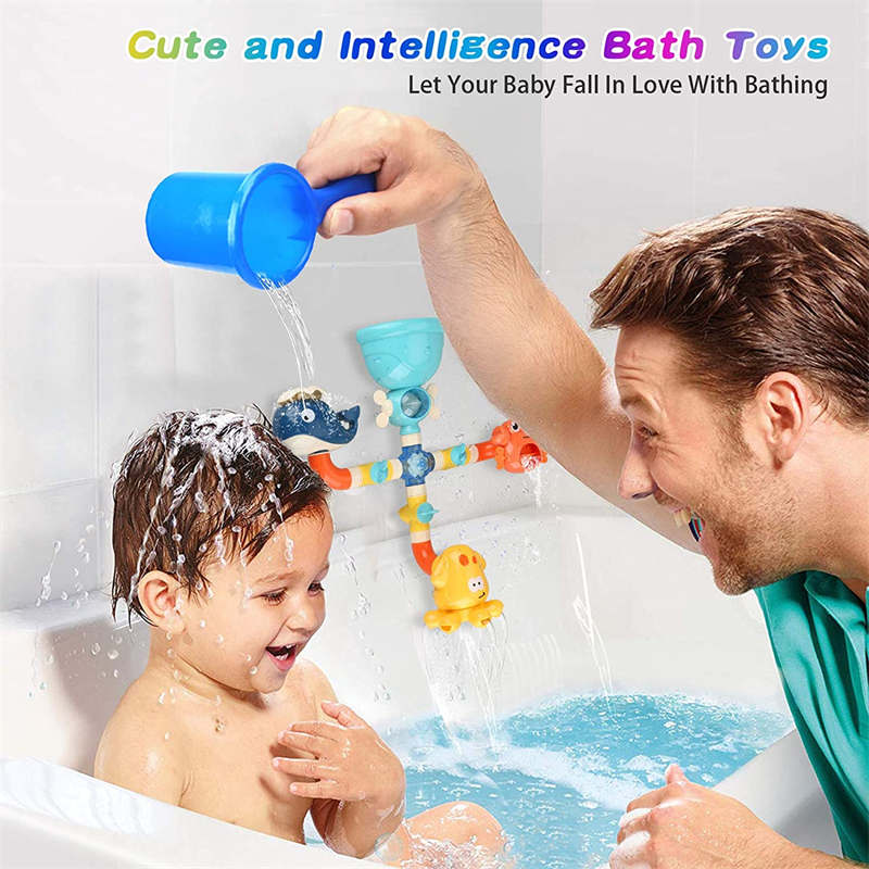 Pipes Tubes Bath Water Toys with Color Box for Toddlers 2-8 Years