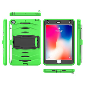 Shock Wave Design Kickstand Case Heavy Duty Rugged Anti-Fall Protection With Pencil Holder For 7.9inch iPad Mini 4/5-Green
