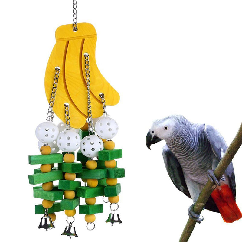 Big Bird Parrot Toy for African Grey Macaw Parrot-Banana