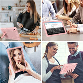 B3 Robot Tablet Case Silicone Shockproof Protective Stand Cover For Samsung Galaxy Tab A7 10.4 T500/T505/T507/T505N(2020)-RoseRed&Black