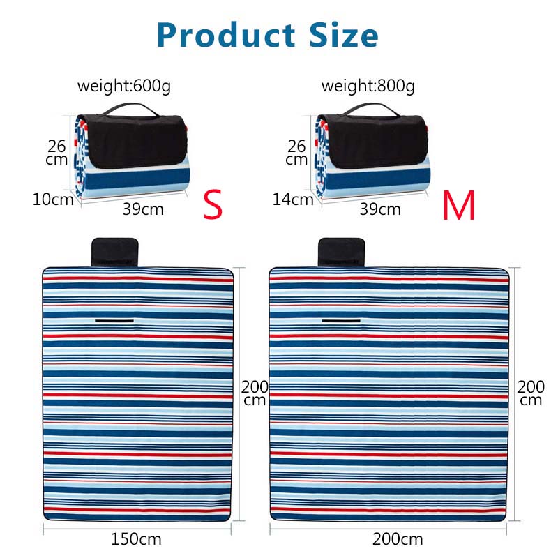 Outdoor Picnic Blanket Large Fleece Waterproof Foldable Beach Mat