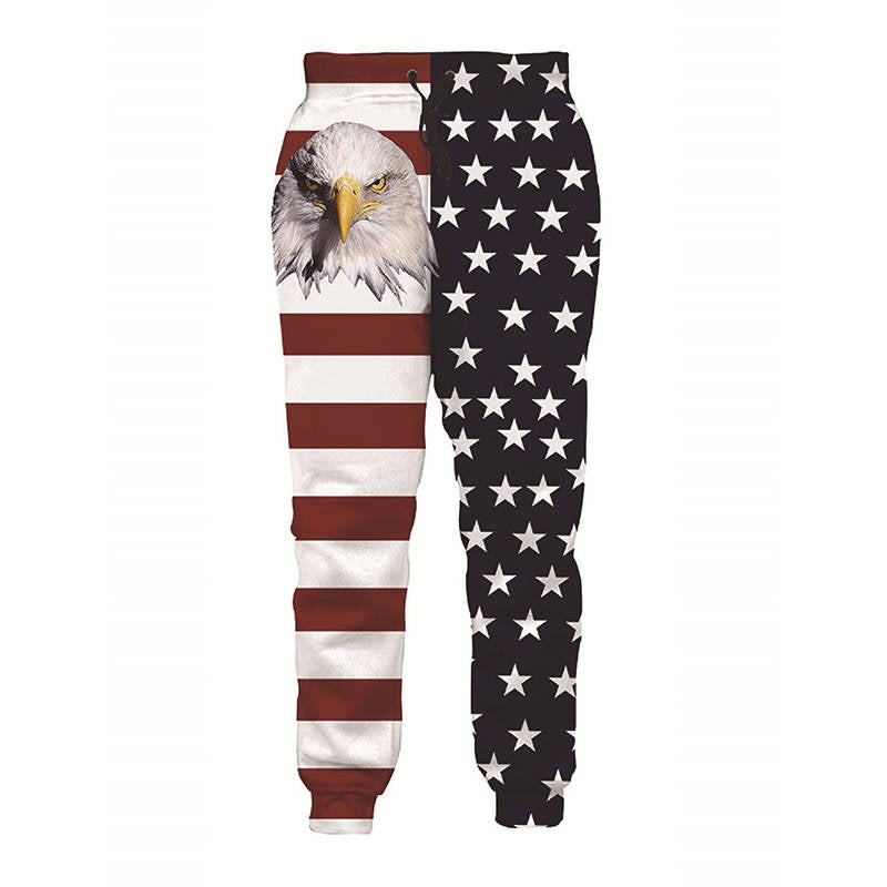 Boys Jogger Pants Funny 3D Graphic Sweatpants Athletic Sports Pants for Kids-Eagle