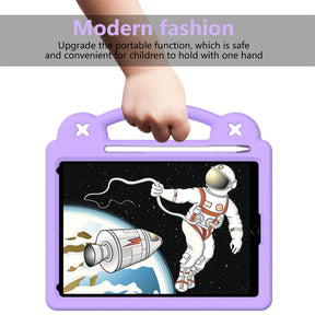 Strawberry iPad Case Silicone Shockproof with Handle for iPad 10.2 inch 2021/2020/2019-LightPurple