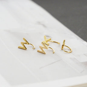 Alphabet Letter Earrings Personalized Initial Stud for Ladies Girls-L
