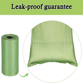 8 Rolls Dog Poop Bags Leak-proof Degradable Waste Bag 15 Doggy Bags Per Roll-Green