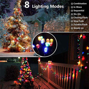 Solar Christmas Lights 72ft 200 LED 8 Modes Solar String Lights Waterproof-Colorful