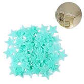 Luminous Stars Plastic Wall Stickers Glow In The Dark For Home Art Decor-Blue