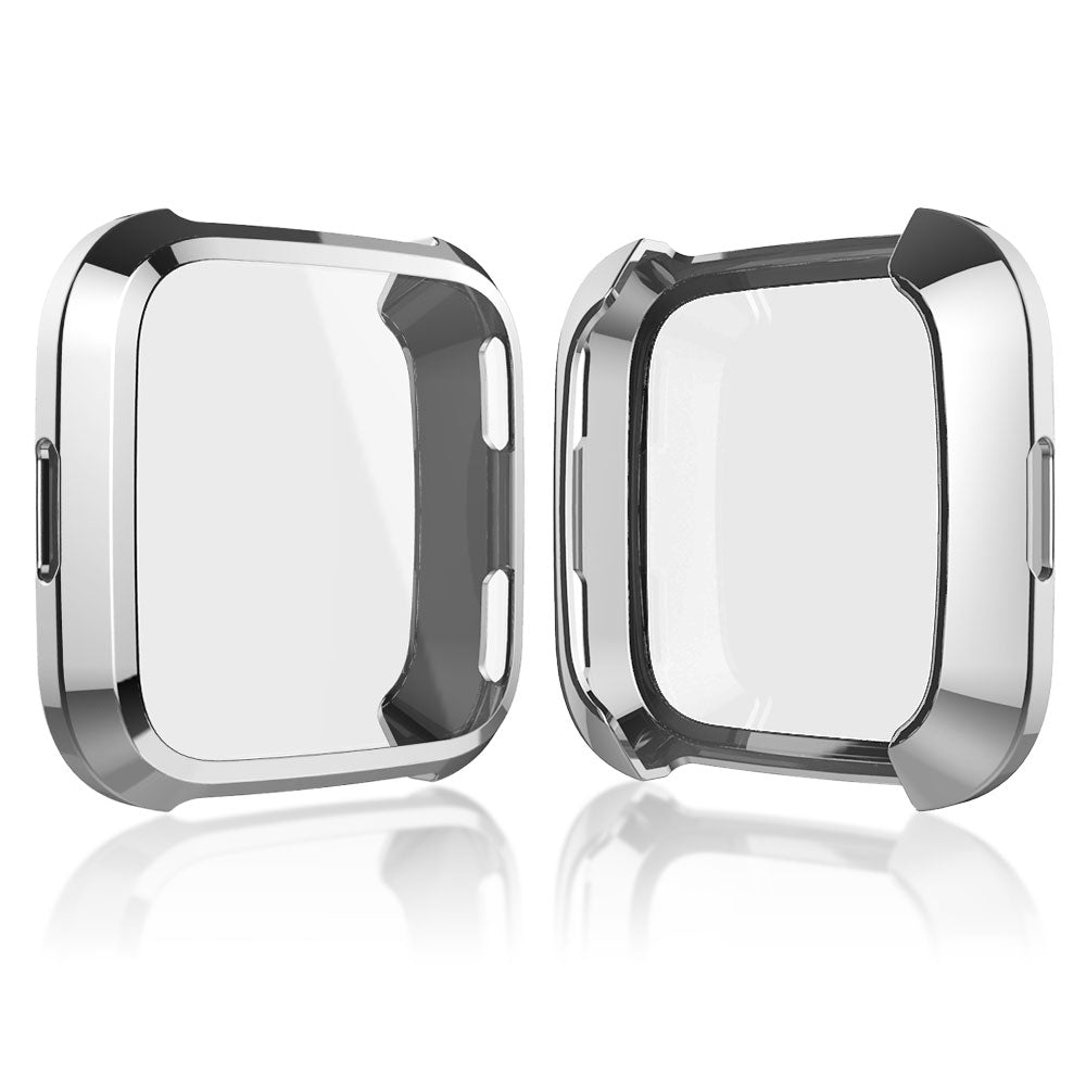 For Fitbit Versa Electroplated TPU Watch Case -Silver