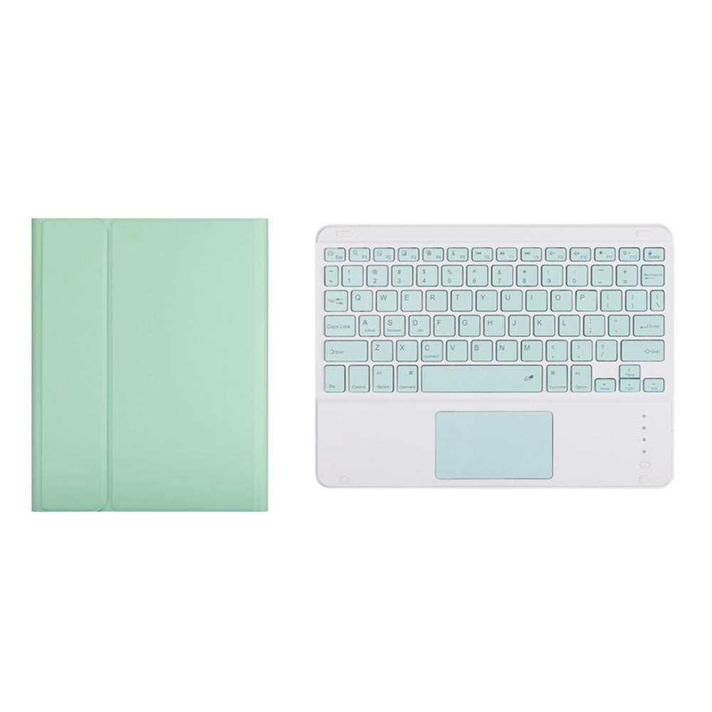 Keyboard Case For iPad with Touchpad Ultra Thin Silent With Numeric Bluetooth Wireless Keyboard Pen Slot-Green