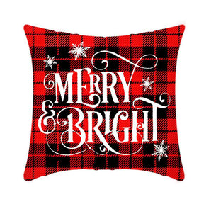 4Pcs 18x18 inch Christmas Throw Pillow Covers Square Cushion Cover for Sofa Decorative-B