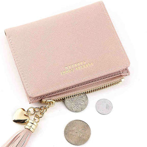 Women Small Wallet RFID Bifold Compact Wallet-Pink