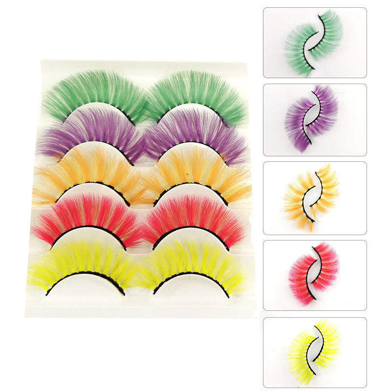 3D False Eyelashes Colored Thick Lashes for Performance Halloween-1