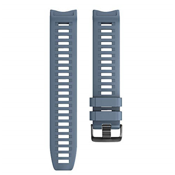 For Garmin Instinct Watchband Soft Silicone Adjustable Replacement Strap 22MM Black Steel Buckle-Rock Cyan