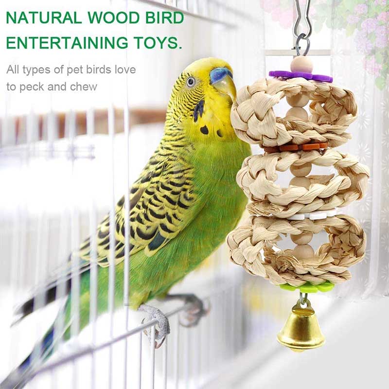 9Pcs Parrot Swing Toys Standing Perch Hammock Bird Cage Toys