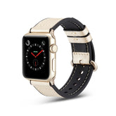 Silicone+Leather Watch Strap For Apple iWatch-Retro