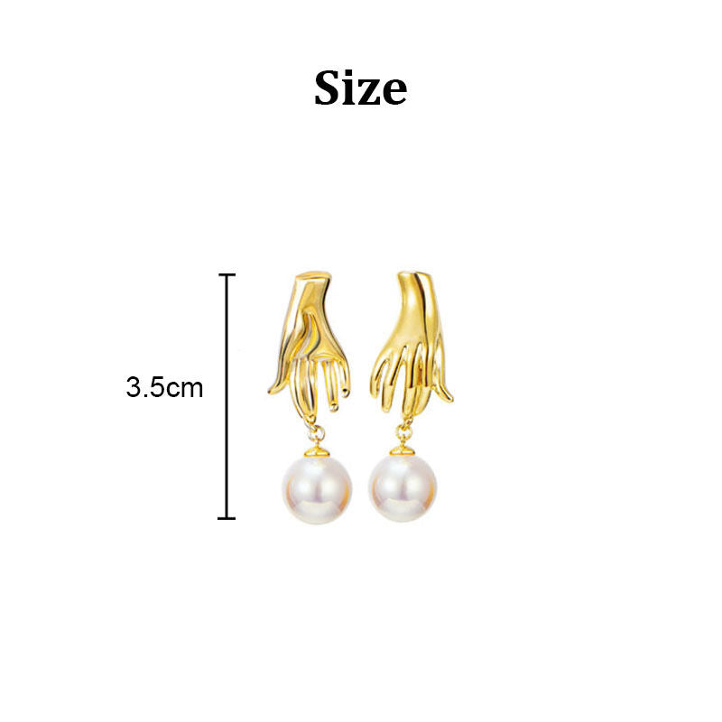 Goldfinger Pearl Drop Earrings Fashion Stud for Women