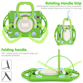CatB Silicone Case For iPad Mini 6 Shockproof Shoulder Strap Handle Stand-Green