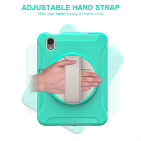 SpiderA iPad Case For iPad Mini 6 Heavy Duty Shockproof Rugged Protective Case With Holder-MintGreen