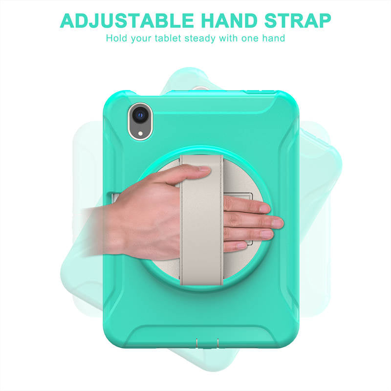 SpiderA iPad Case For iPad Mini 6 Heavy Duty Shockproof Rugged Protective Case With Holder-MintGreen