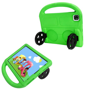 Wheel iPad Case For iPad Pro 11/Air4 10.9 inch Shockproof Stand Cover With Handle Stand-Green