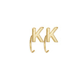 Alphabet Letter Earrings Personalized Initial Stud for Ladies Girls-K