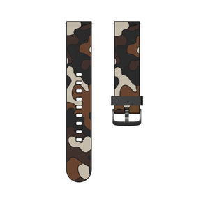 Camo Silicone Watch Band For Samsung Galaxy Watch 42/46mm Gear S3 Frontier/Classic(Camo Brown1)