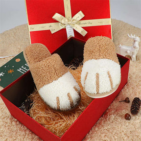 Memory Foam Unisex Slippers Comfortable Cute Animal Soft Shoes-Khaki