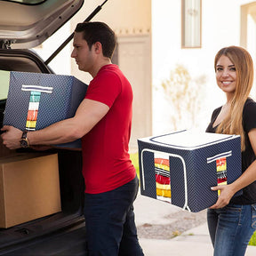 2 Pcs 66L Clothes Storage Bins Foldable with Handles for Bedroom