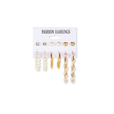 6 Pairs Fashion Earrings Set with Tassel Dangle Hoop Earrings Colorful Statement Earrings Studs-(Style 11)