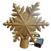 Christmas Tree Topper Lighted with Built-in Led Snowflake Projector Lights-Gold