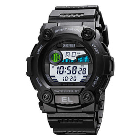 Kids LED Sports Watch Waterproof Digital Electronic Military Wrist Watches-Black