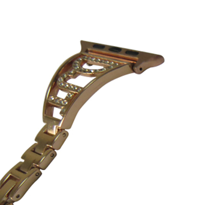 DJT Shape Stainless Steel Watch Band Adjustable Wristbands for Apple IWatch Series SE/1/2/3/4/5/6 For Women-Rose Gold