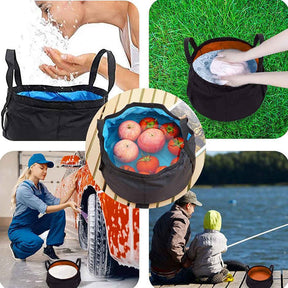 4 Pcs 8.5L Collapsible Bucket With Handle Camping Washbasin-Set1