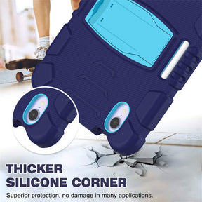 KingKong iPad Case For iPad Mini 6 Three-Layer Hybrid Protective Case With Holder-NavyBlue