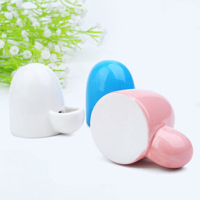 2 Pcs Hamster Automatic Feeder Pet Ceramic Water Feeder-Pink/Blue