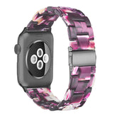 Fashion Resin iWatch Band with Stainless Steel Buckle for iWatch Series SE/6/5/4/3/2/1-FlashPurple