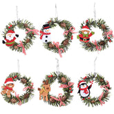 6 Pcs Christmas Pine Wreaths for Front Door Christmas Holiday Indoor