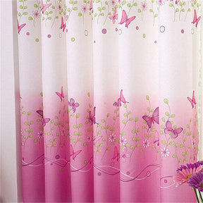 2 Panels Butterfly Flowers Printed Curtains for Girls Room 39 x 78 Inch