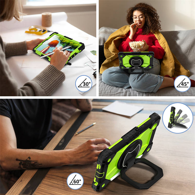 Heavy Duty Silicone Case with S Pen Holder Shoulder Strap for Samsung Tab A9-E